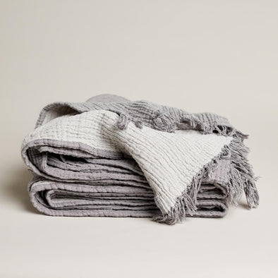 Enes 100% Cotton Throw | Charcoal/Grey - Coton Bath Mat