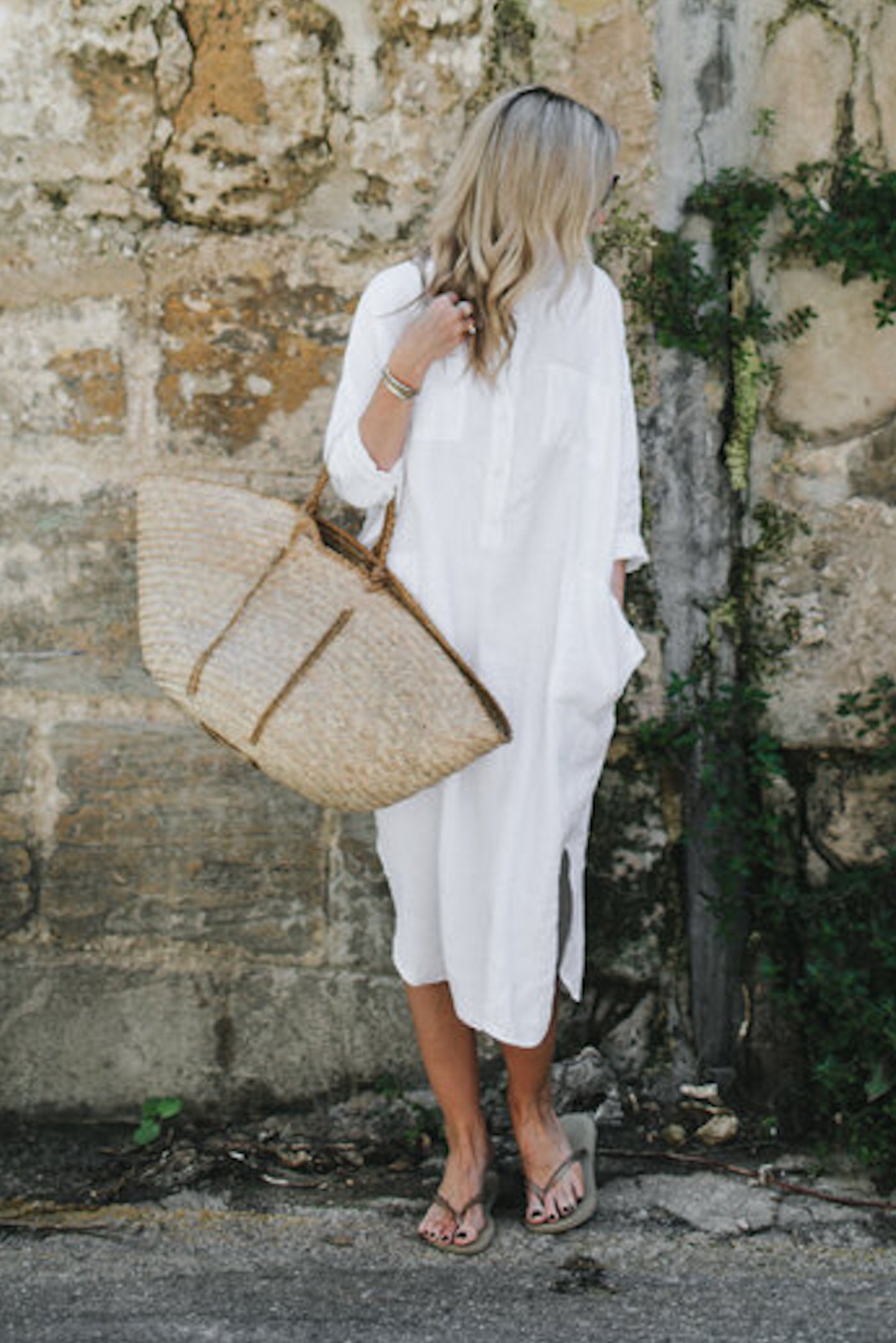 Shirt Dress with Pockets - White | Seaside Tones Shirt Dress with Pockets - White | Seaside Tones