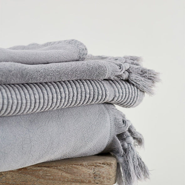 Vintage Wash 100% Cotton Bathroom Collection | Pale Grey | Bath Sheet