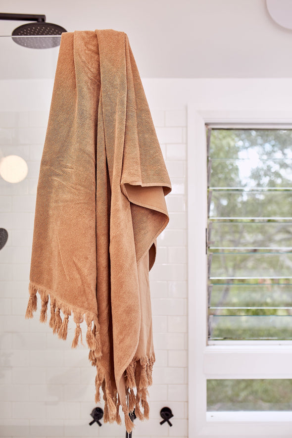 Vintage Wash 100% Cotton Bathroom Collection | Nutmeg | Towel