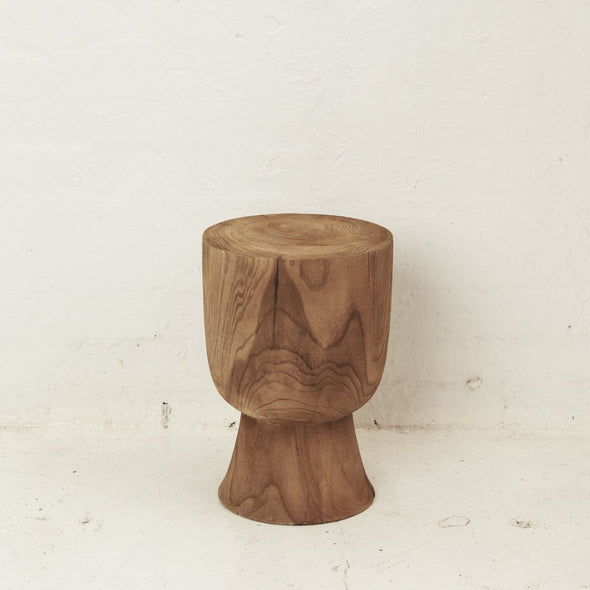 Ama Teak Stool Raw Finish