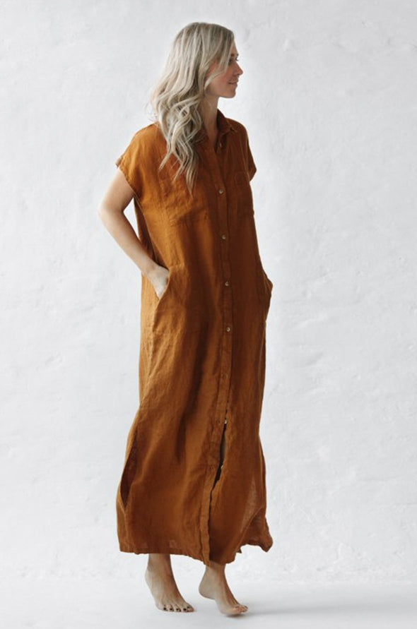 Sleeveless Maxi Tunic - Mustard