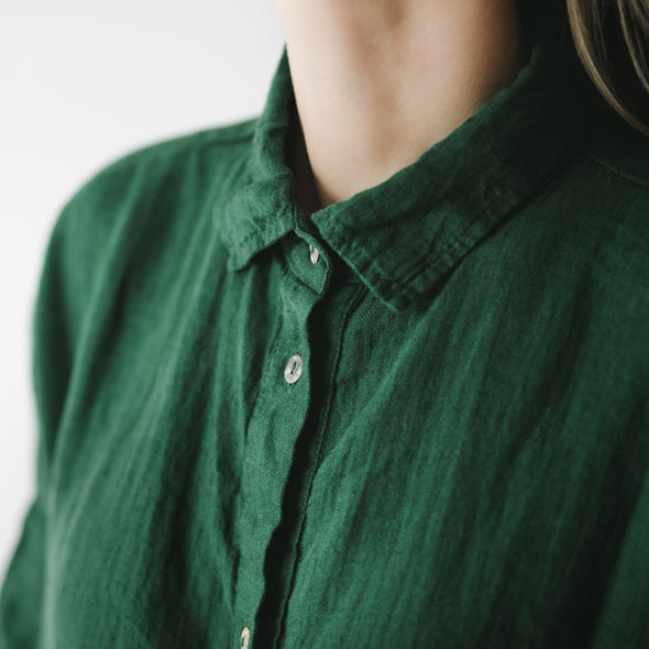 Oversized Linen Dress - Green