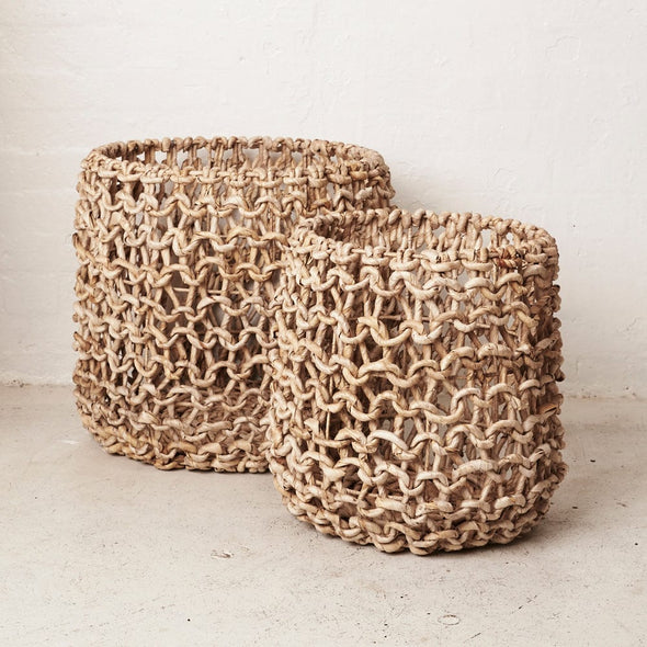 Yael Banana Bark Twisted Basket